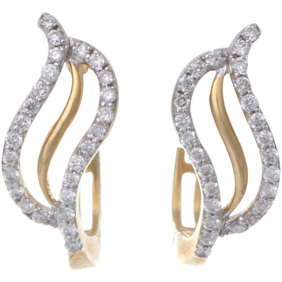 Leaf Shape Diamond Earring - B13833