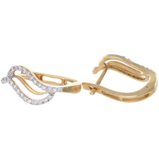 Leaf Shape Diamond Earring - B13833 Leaf Shape Diamond Earring - B13833