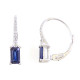 LILY BLUE EMERALD CUT EARRINGS-B13984