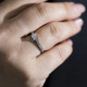 Princess Cut Stone Engagement Ring with Accents Princess Cut Stone Engagement Ring with Accents