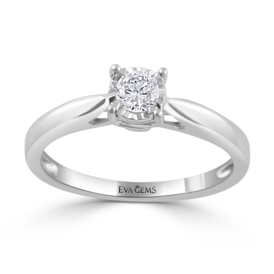 Round cut illusion setting engagement ring