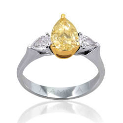 PEAR FANCY YELLOW RING-B15348 PEAR FANCY YELLOW RING-B15348