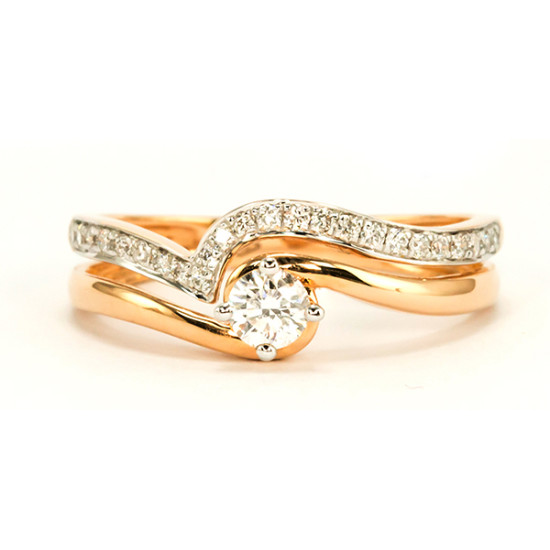 Twin-rose Engagement ring