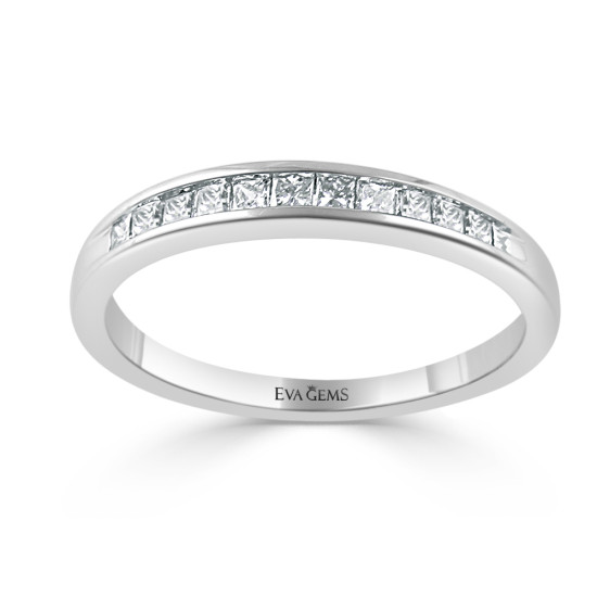 Round Cut Channel Style Wedding Band 