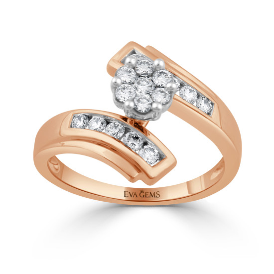Cluster Setting Rose Gold Ring
