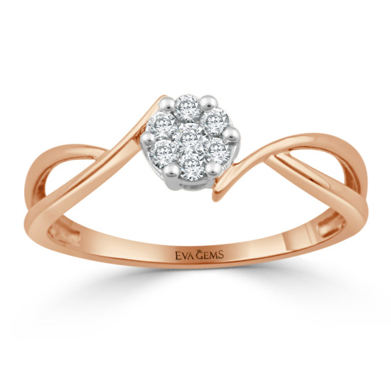 Contemporary cluster diamond ring