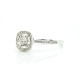 Cushion Cut Scalloped Halo Engagement Ring