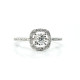 Cushion Cut Scalloped Halo Engagement Ring