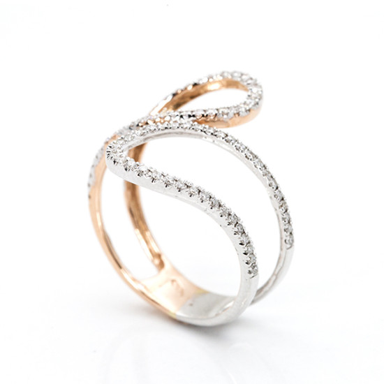 Unique Weave Round Diamond Ring