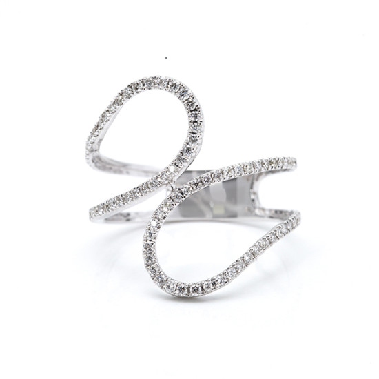 Unique Weave White Diamond Ring