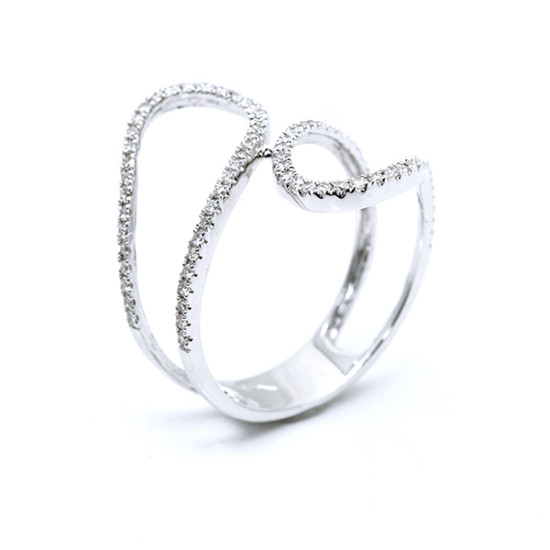 Unique Weave White Diamond Ring