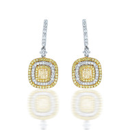 Yellow diamond drop earring