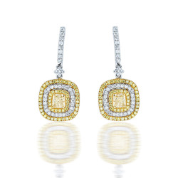 Yellow diamond drop earring