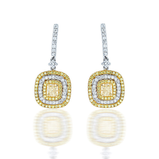 Yellow diamond drop earring