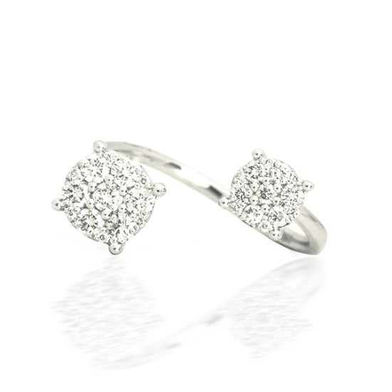 Round Brilliant Open Cluster Diamond Ring