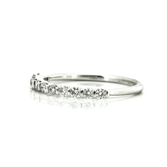 Open Pave Half Eternity Diamond Ring