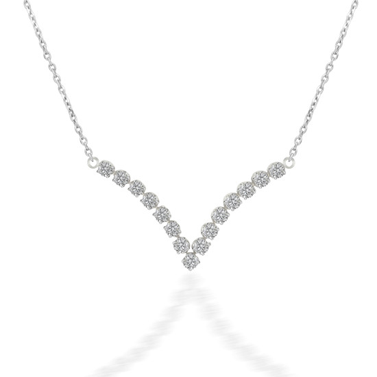 Curved shape cluster set diamond necklace Curved shape cluster set diamond necklace