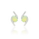 Opal and Micropave diamond stud earring