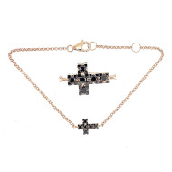 Black Diamond Cross Bracelet