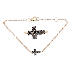 Black Diamond Cross Bracelet