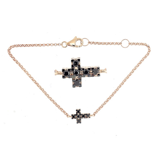 Black Diamond Cross Bracelet