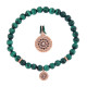 Malachite Bead Blossom Diamond Bracelet