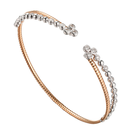 Elegant Two Tone Diamond Bangle