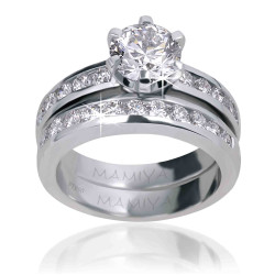 Twin Engagement Diamond Ring-Or1174 Twin Engagement Diamond Ring-Or1174