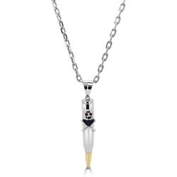 Bullet pendant with skull and ruby in the eyes Bullet pendant with skull and ruby in the eyes