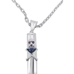Bullet pendant with skull and ruby in the eyes Bullet pendant with skull and ruby in the eyes