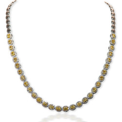 Oval Vivid Yellow Diamond Necklace  Oval Vivid Yellow Diamond Necklace
