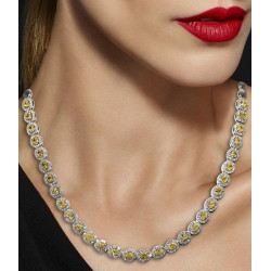 Oval Vivid Yellow Diamond Necklace  Oval Vivid Yellow Diamond Necklace