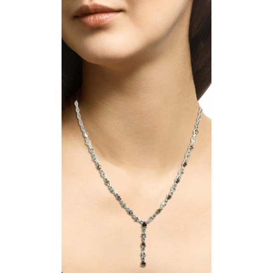Multi Color pear form diamond necklace set