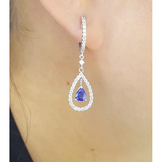 Dangling diamond earring-B04931