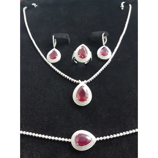 Diamond Necklace with Ruby