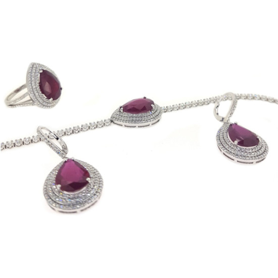 Diamond Necklace with Ruby