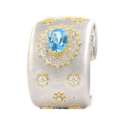 Bespoke Diamond and Topaz Bangle Bespoke Diamond and Topaz Bangle
